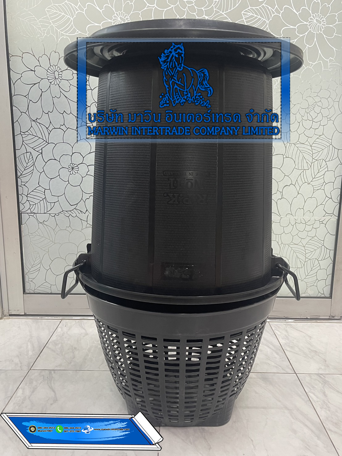 ถังขยะอินทรีย์ ถังขยะเปียกใส่เศษอาหาร ถังตัดก้น ถังโคน สีดำ และสีอื่นๆ พร้อมฝาปิด มีก๊อก