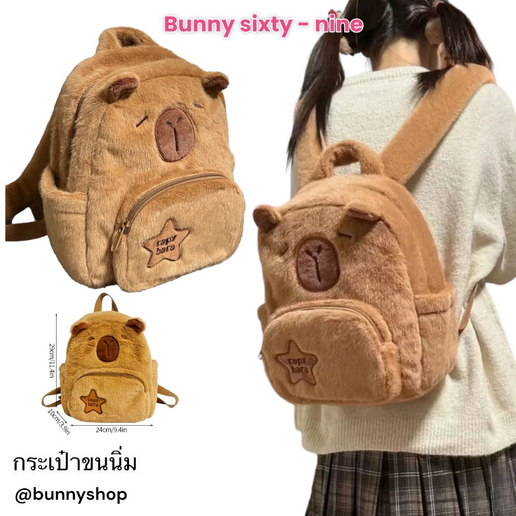 ขนนิ่ม กระเป๋าเป้ Capybara คาปิบารา รหัส Bag001