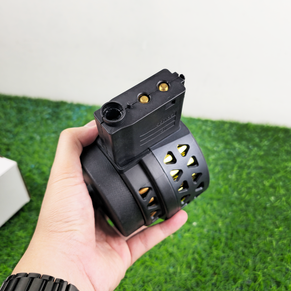 Magazine ทรงกลมจุได้ 550 ลูก สำหรับ ปืนเจลเบอร์ 23,41,44, 46 (MZD)