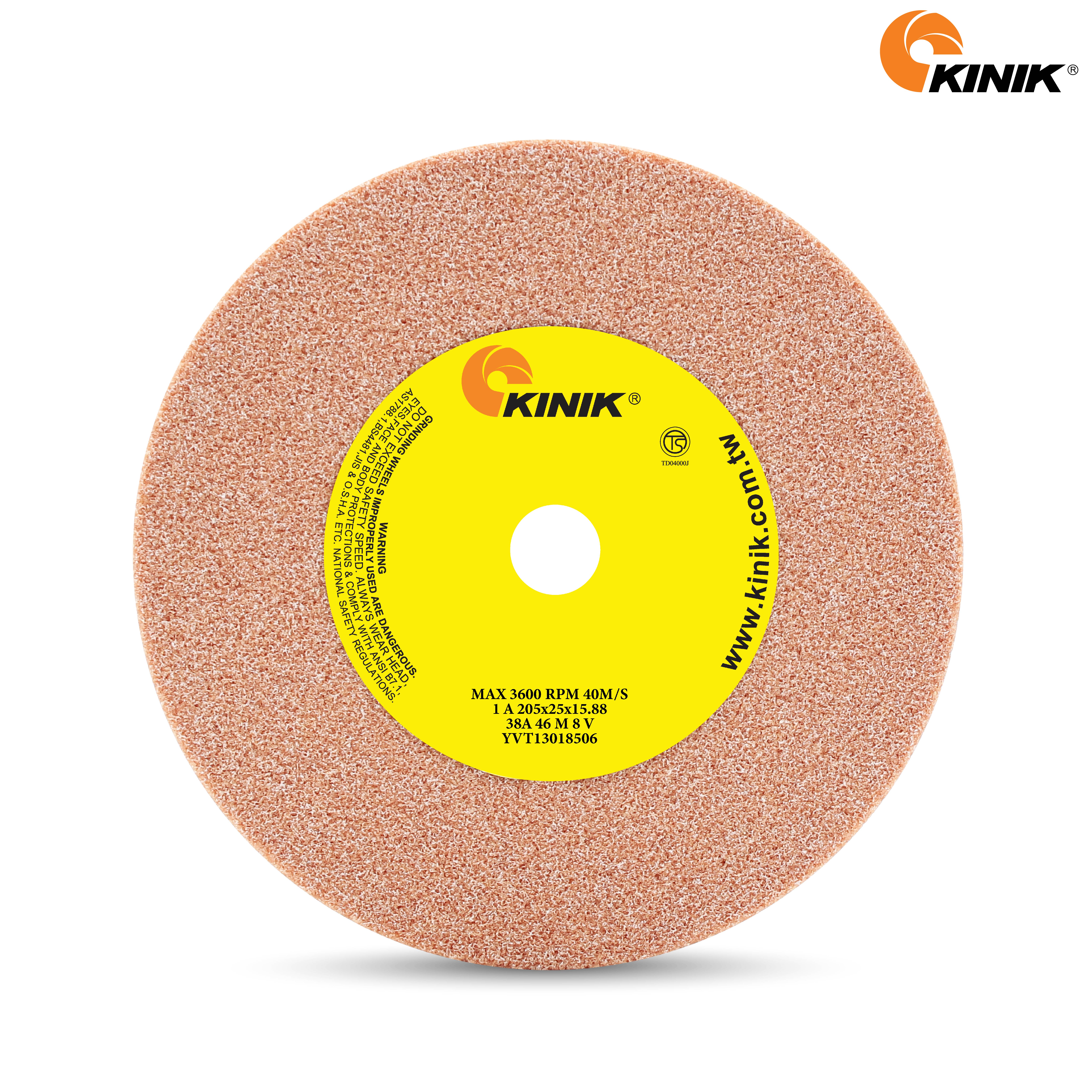 หินเจียร KINIK 38A46M8V1A 205x25x15.88 mm.