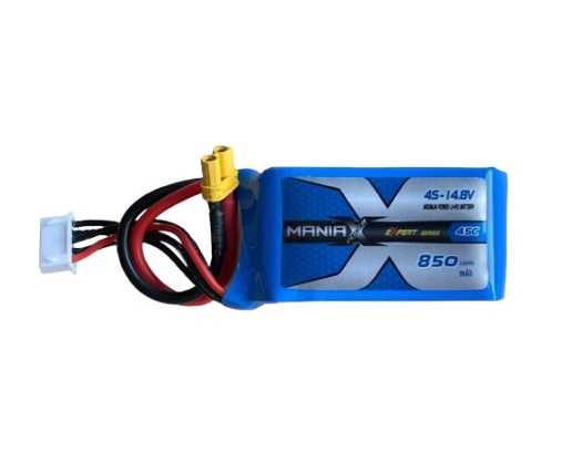 ManiaX 4S 14.8V. 850mAh 45C XT30 plug Lipo battery pack