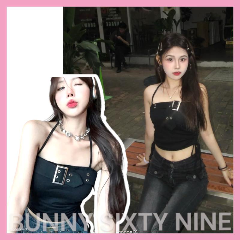 เสื้อครอป สายเดี่ยว สไตล์เกาหลี CN5064 พร้อมส่ง