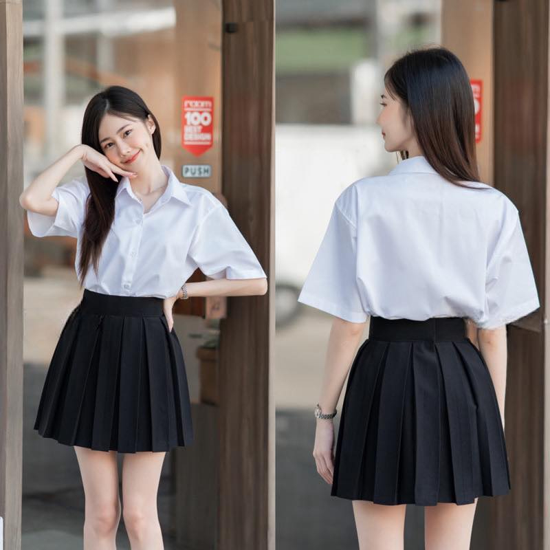 เสื้อนักศึกษา เสื้อทรงบอย พร้อมส่ง