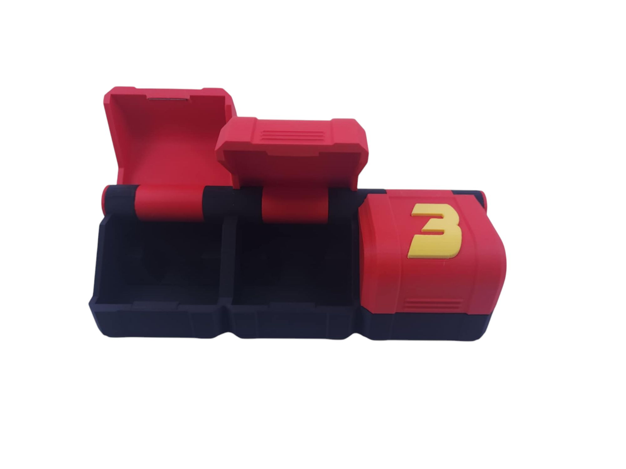 กล่อง 3on3 Deck Case : "Custom X" ผลิตจากพลาสติก PLA 3D Print ด้วยเครื่องที่ทันสมัยที่สุด สามารถเลือกสีได้ ฝาปิดแม่เหล็ก แยกช่องอิสระ