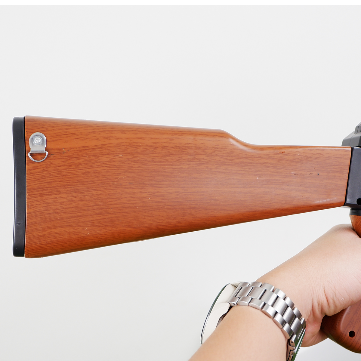 (19)AKM-47 ลายไม้ ปืนเจลไฟฟ้า ของเล่น ยิงรัวได้ ชักยิงได้