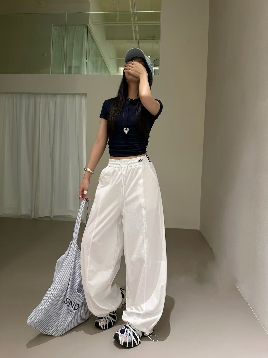 กางเกงวอร์ม street ขายาว ทรงกระบอก พร้อมส่งในไทย