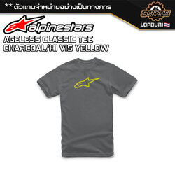 เสื้อยืด Alpinestars AGELESS CLASSIC TEE CHARCOAL/HI VIS YELLOW ของแท้ 100%✅