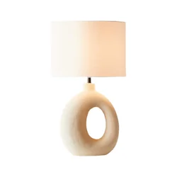 โคมไฟตั้งโต๊ะ สไตล์นอร์ดิก Nordic style table lamp Resin + Fabric LED E27x1 IP20