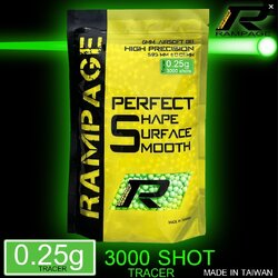 ลูกกระสุน RAMPAGE Tracer กระสุนเรืองแสง 0.25g 3000 นัด made im taiwan