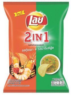 8850718819539 เลย์ รสกุ้งเผา+น้ำจิ้มซีฟู้ด 40 กรัม