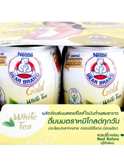 8850124041494 หมีโกลด์ ผสมชาขาว 140มล. (แพค4โอ่ง)