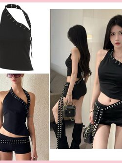 เสื้อคล้องคอ สุดเก๋ สไตล์สายฝอ CN71480 พร้อมส่งในไทย