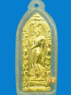 A3042 พระลีลากำแพงนิ้วหลวงพ่อขอม วัดไผ่โรงวัว สุพรรณบุรี เลี่ยมพลาสติกเดิมจากวัด 84