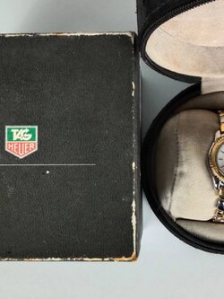 27.TAG Heuer Ladies SS/18k Gold WT1455 DW7002 Mother of Pearl Link Watch พร้อมกล่องแท้