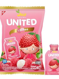 8852047240077 ขนมเยลลี่คาราจีเเนนผสมบุกเเละน้ำลิ้นจี่ 10%