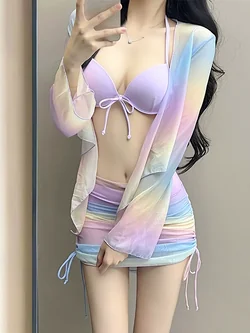 ชุดว่ายน้ำพาสเทล บิกินี่ ครบเซท 4 ชิ้น รหัส SW53253