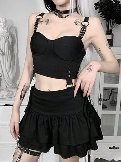 เสื้อครอป สายเดี่ยว สไตล์เกาหลี พร้อมส่ง CN2035