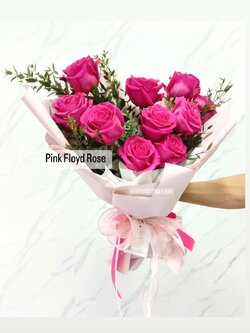 Pink Floyd Rose Bouquet ช่อกุหลาบเอกวาดอร์ นำเข้า คัด Size จำนวน 10 ดอก พร้อมตกแต่ง สามารถเปลี่ยนสีได้