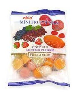 9556437009044 OKIO พุดดิ้งสอดไส้วุ้นมะพร้าวรวมรสผลไม้ 270 ก.