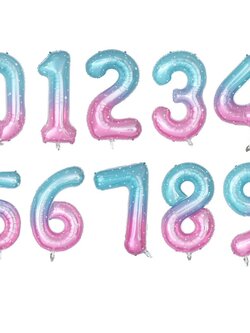 ลูกโป่งตัวเลข 0-9 สีพาสเทล ลูกโป่งฟอยล์ ลูกโป่งวันเกิด ปาร์ตี้เทศกาลต่างๆ PT009