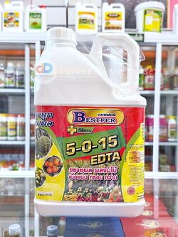 ปุ๋ยน้ำ 5-0-15 + ซิลิคอน ปุ๋ยน้ำฉีดทางใบ ขนาด 5 ลิตร บำรุงลูก ขยายผล ผลจัมโบ้ เนื้อแน่น กรอบ หวาน
