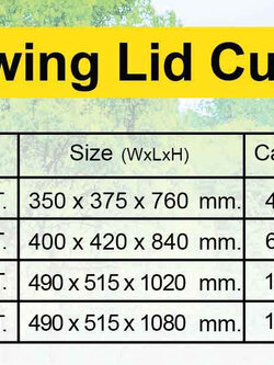ถังขยะพลาสติก ทรงเหลี่ยม แบบไม่มีล้อ ฝาผลัก บานสวิง 1 ช่องทิ้ง
