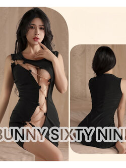 ชุดเดรส สายโซ่ เซ็กซี่ สีดำ X2614-P