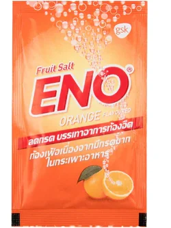8850615100129 ลดกรด บรรเทาอาการท้องอืด ENO รสส้ม 4.3 กรัม