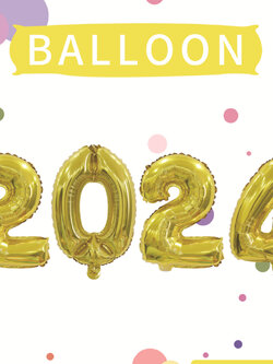 #ทอง ตัวเลขลูกโป่ง16นิ้ว 2024 รหัส PT188