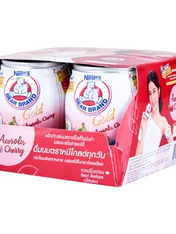 8858705611616 นมหมีโกลด์ อะเซโรล่าเชอร์รี่ (โอ่ง) 140ml.