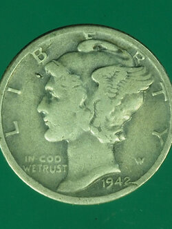 B2481 เหรียญกษาปณ์ประเทศสหรัฐอเมริกา 1 ไดม์ เนื้อเงิน 16