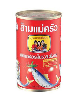 8850153333089 สามแม่ครัว ปลาซาดีนในซอสมะเขือเทศ ฝางัด 93กรัม