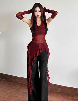 เสื้อฮู้ดแดง EDM สินค้าพร้อมส่งในไทย