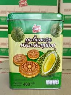 8859398101705 คุกกี้เเซนวิชครีม กลิ่นทุเรียน 400 กรัม