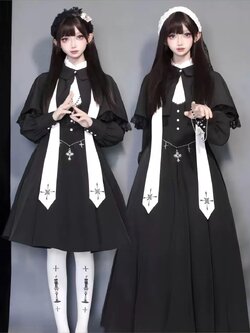 【二团มัดจำ】修女晨颂夜祷连衣裙法式CLA优雅复古Lolita六片裁