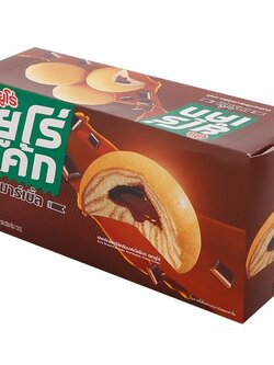 8850426000526 ยูโร่ พัฟเค้กสอดไส้ครีมมาร์เบิ้ลช็อกโก 204 กรัม