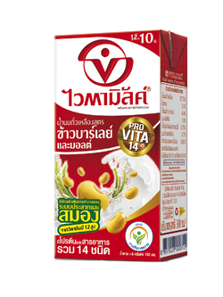 8851028000709 นมถั่วเหลือง ยูเอชที ตรา ไวตามิ้ลค์ สูตรข้าวบาร์เลย์และมอลต์ 110 มล.