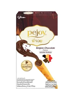 8851019010847 กูลิโกะพีจอยบิสกิตแท่งสอดไส้รสเบลเจียนช็อกโกแลต 39กรัม