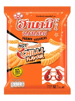 8852052111508 ฮานามิ ข้าวเกรียบกุ้ง รสฮอตชิลลี่ 52 ก.