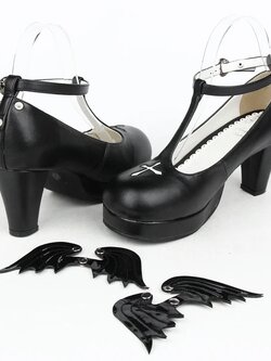 圣诞节2020新款甜美洛丽塔LOLITA天使翅膀十字架公主女王鞋8461