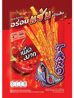 8852044389717 ทาโร่ปลาสวรรค์ชุปน้ำจิ้มรสปลาหมึกเผ็ดมาก 18กรัม