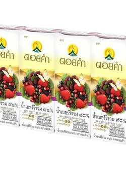 8850773510501 ดอยคำ น้ำเบอร์รีรวม 98% 200 มล (แพค4กล่อง)