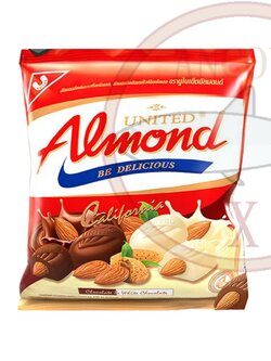 8852047412030 อัลมอนด์เคลือบไวท์ช็อกโกแลต ยูไนเต็ด 247.5ก. (45เม็ด)
