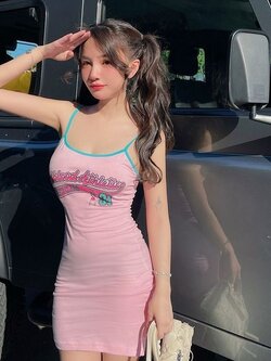 ชุดเดรสโชว์หลัง แนวเซ็กซี่ Y2K CN2079