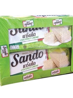 8996001358306 แซนโด เวเฟอร์ไส้ครีมมะพร้าว 27.5ก.