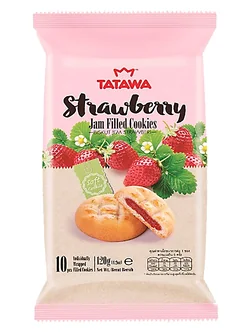 9556291800269 ทาทาวา คุ้กกี้สอดไส้แยมสตรอว์เบอร์รี่ 120 ก.