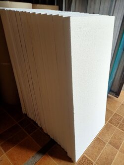 EPS FOAM,โฟมไม่ลามไฟ,โฟมกันร้อนหลังคา ขนาด 60x120 cm หนา 1..5" บรรจุ 10 แผ่น/แพ็ค (ราคา97บาท/แผ่น)