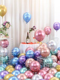 เซทลูกโป่ง สีเมทัลลิค 20 ลูก ตกเเต่ง งานวันเกิด งานปาร์ตี้