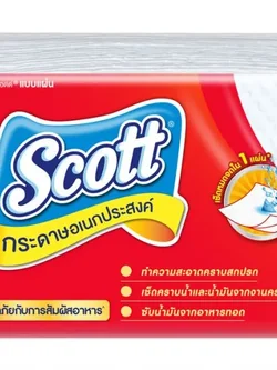 8850039121076 สก๊อตต์ กระดาษอเนกประสงค์ แบบแผ่น 90 แผ่น