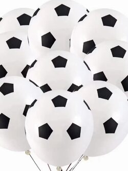 ลูกโป่ง ลายลูกบอล สีขาว ไซส์ 12 นิ้ว